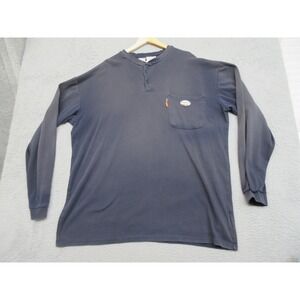 Rasco FR Henley Shirt Mens XXL Blue Workwear Safety Utility Flame Resistant